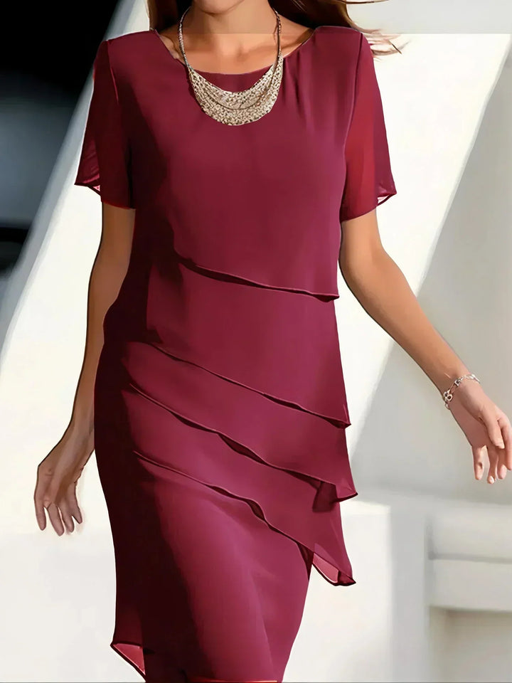 Kelsey | Elegant Flowy Short Sleeve Dress