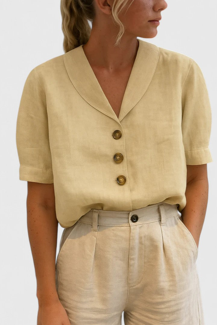 Delaney | Tailored Button-Front Blouse