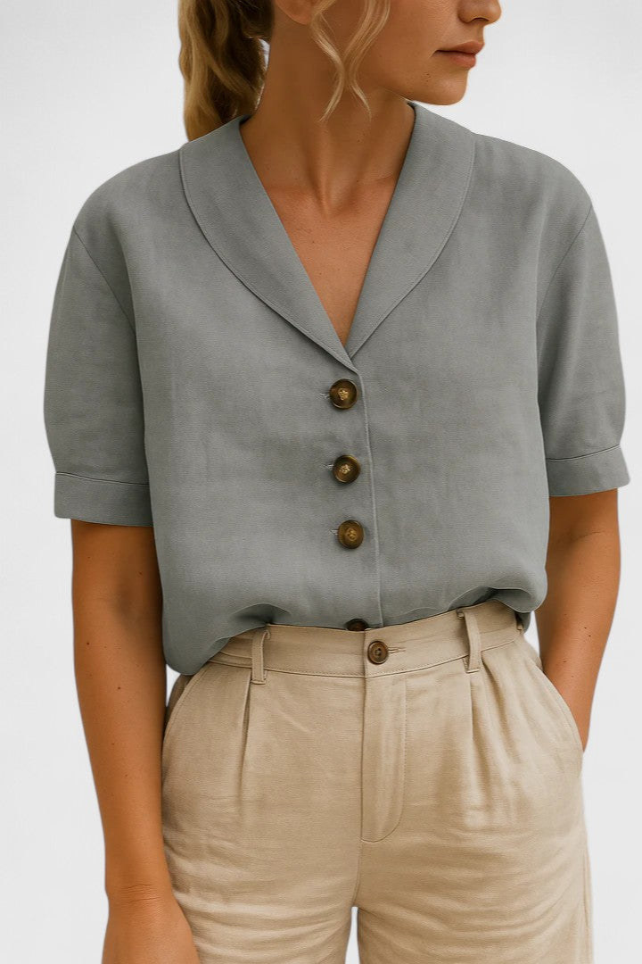 Delaney | Tailored Button-Front Blouse