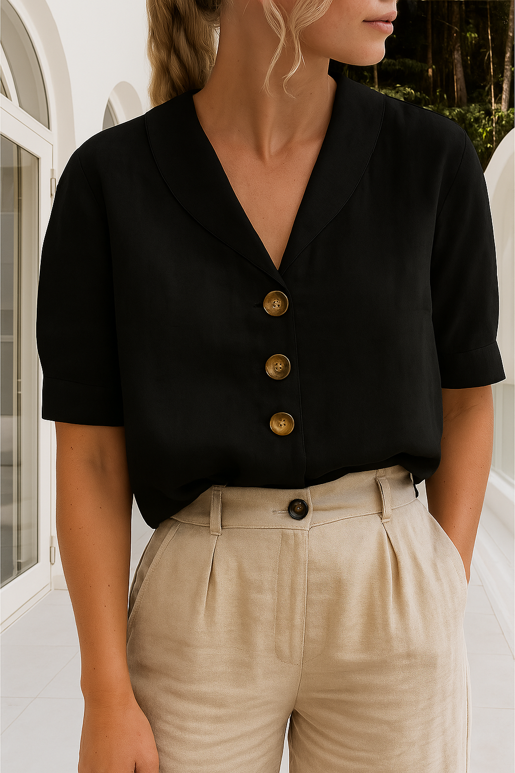 Rianne | Refined Button-Front Blouse