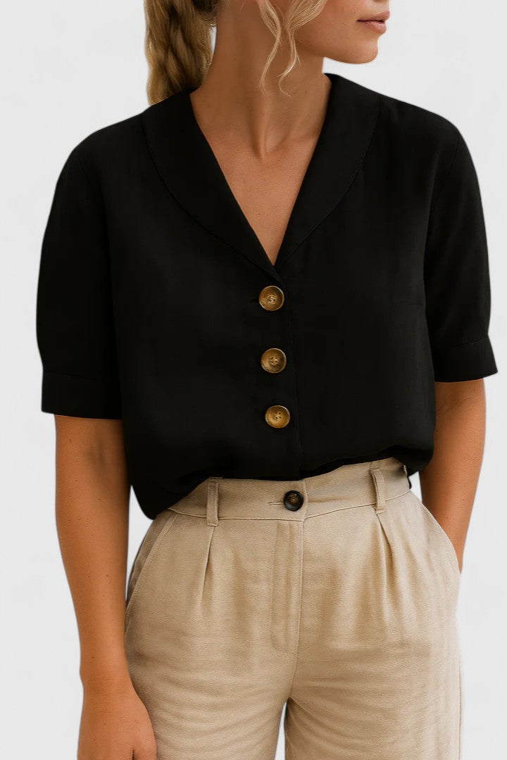 Delaney | Tailored Button-Front Blouse