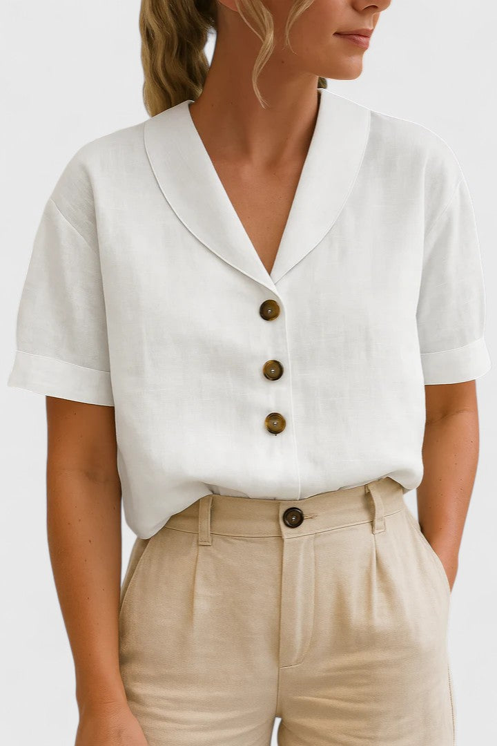 Delaney | Tailored Button-Front Blouse