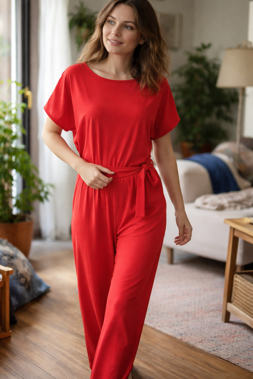 Joanna | Relaxed Belted Lounge Jumpsuit