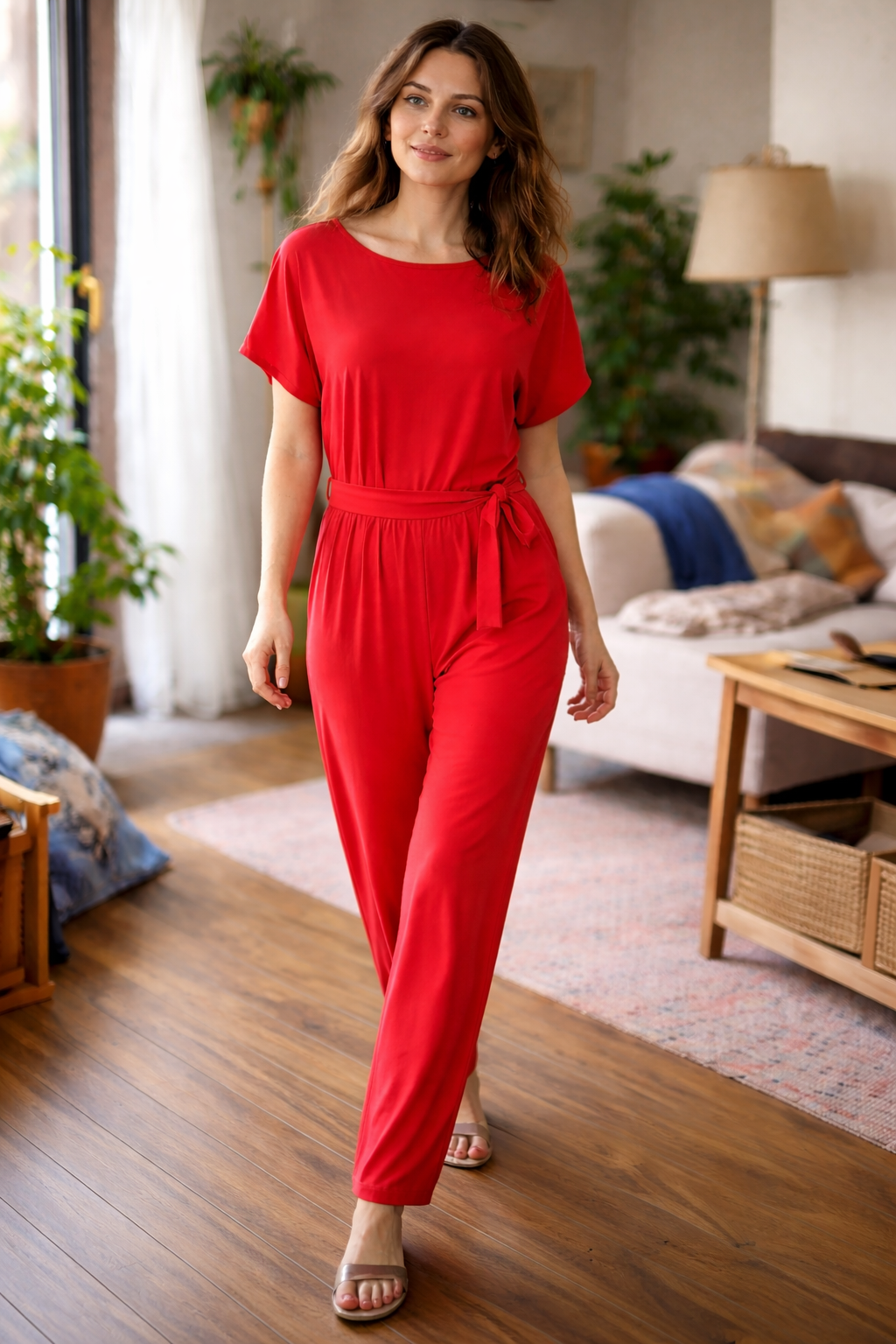 Joanna | Relaxed Belted Lounge Jumpsuit
