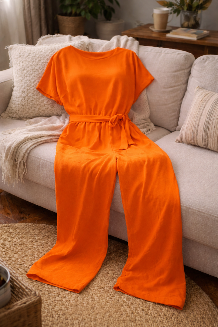 Joanna | Relaxed Belted Lounge Jumpsuit