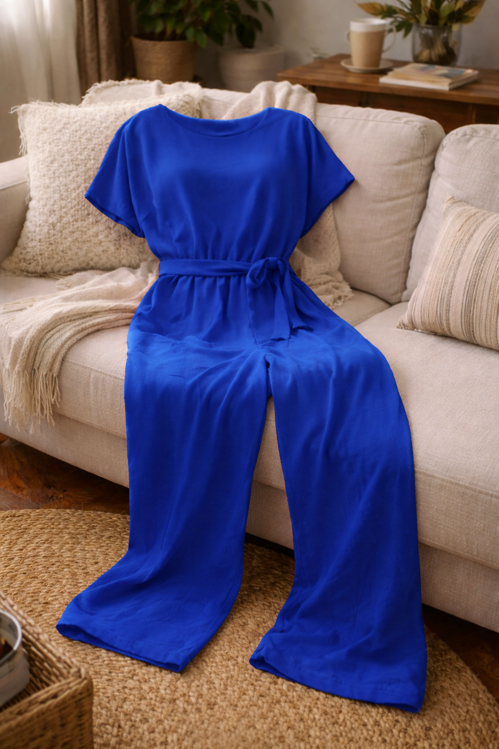 Joanna | Relaxed Belted Lounge Jumpsuit