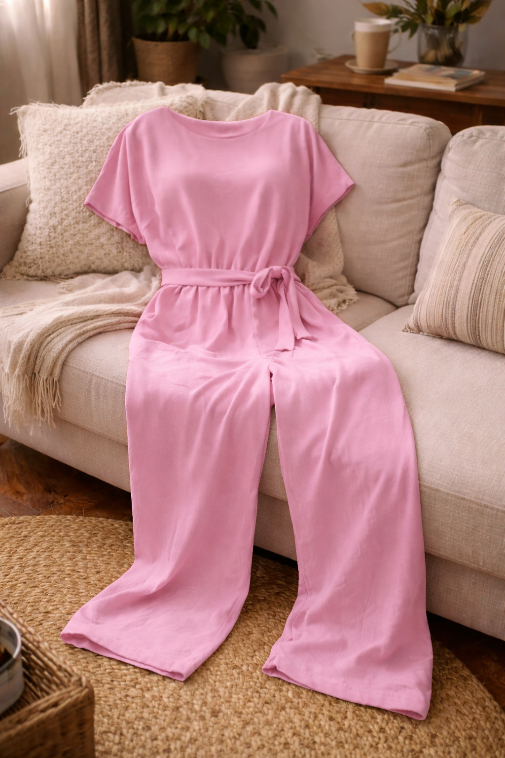 Joanna | Relaxed Belted Lounge Jumpsuit