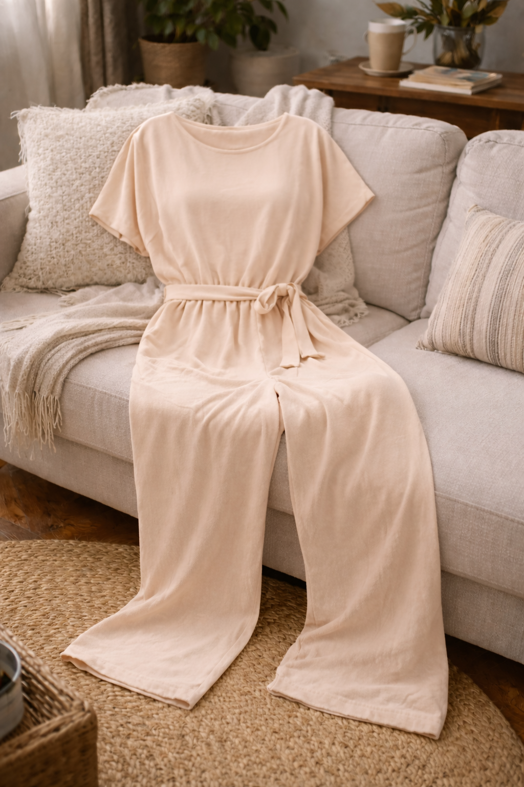Joanna | Relaxed Belted Lounge Jumpsuit