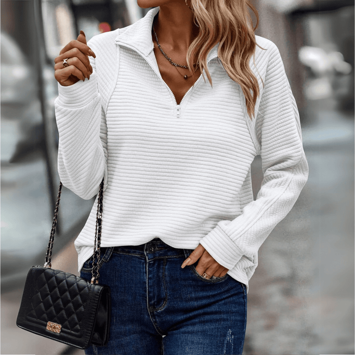Katrina | Textured Half-Zip Pullover