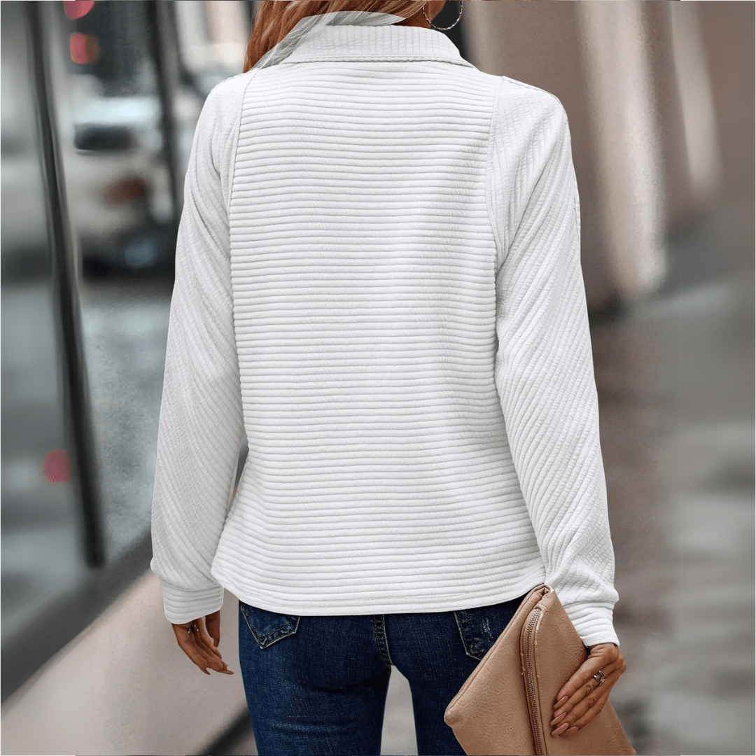 Katrina | Textured Half-Zip Pullover