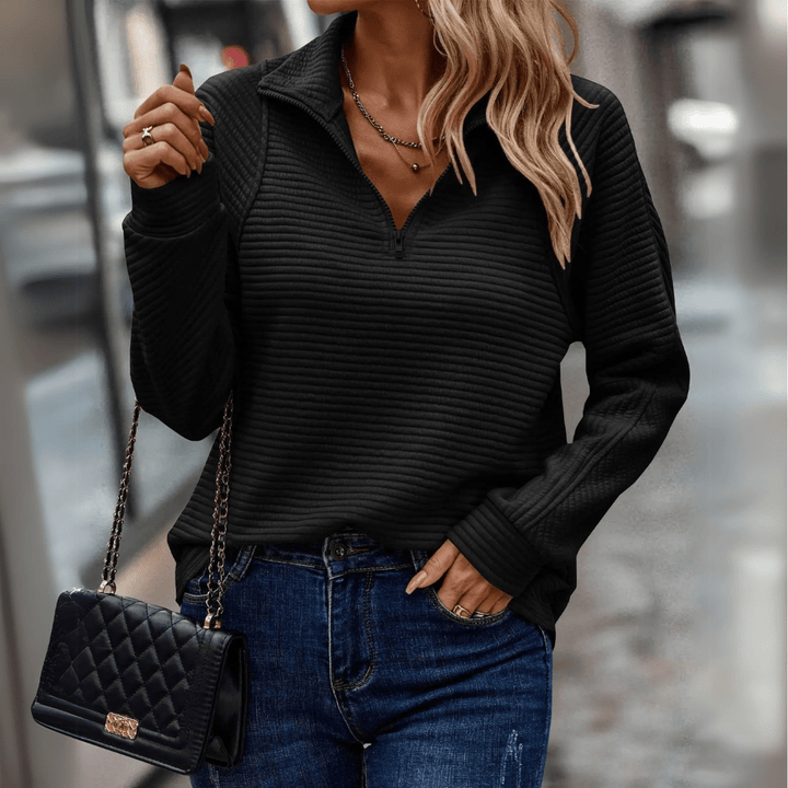 Katrina | Textured Half-Zip Pullover