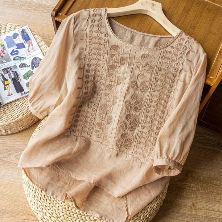 Milly | Elegant Round Neck Lace Blouse