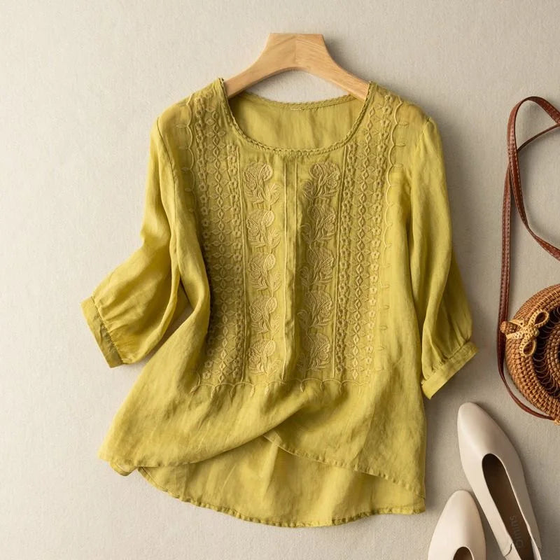 Milly | Elegant Round Neck Lace Blouse