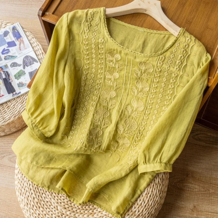 Milly | Elegant Round Neck Lace Blouse