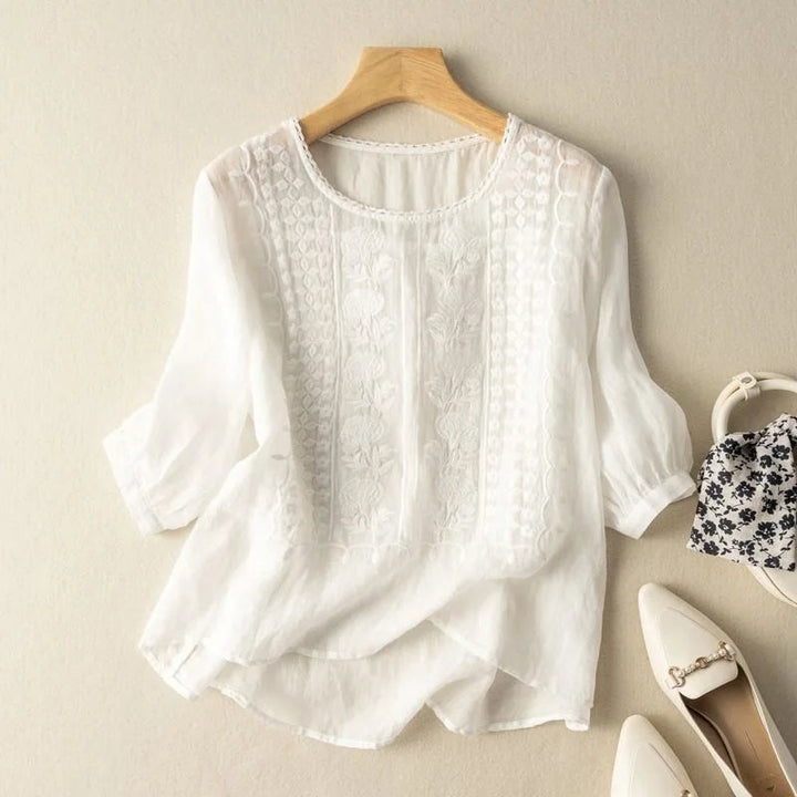 Milly | Elegant Round Neck Lace Blouse