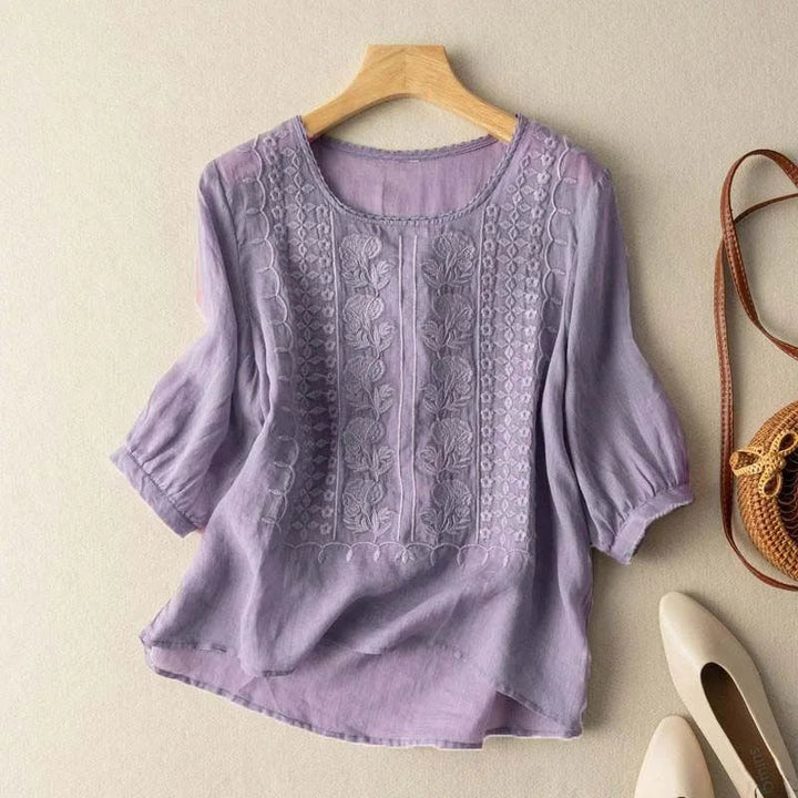 Milly | Elegant Round Neck Lace Blouse