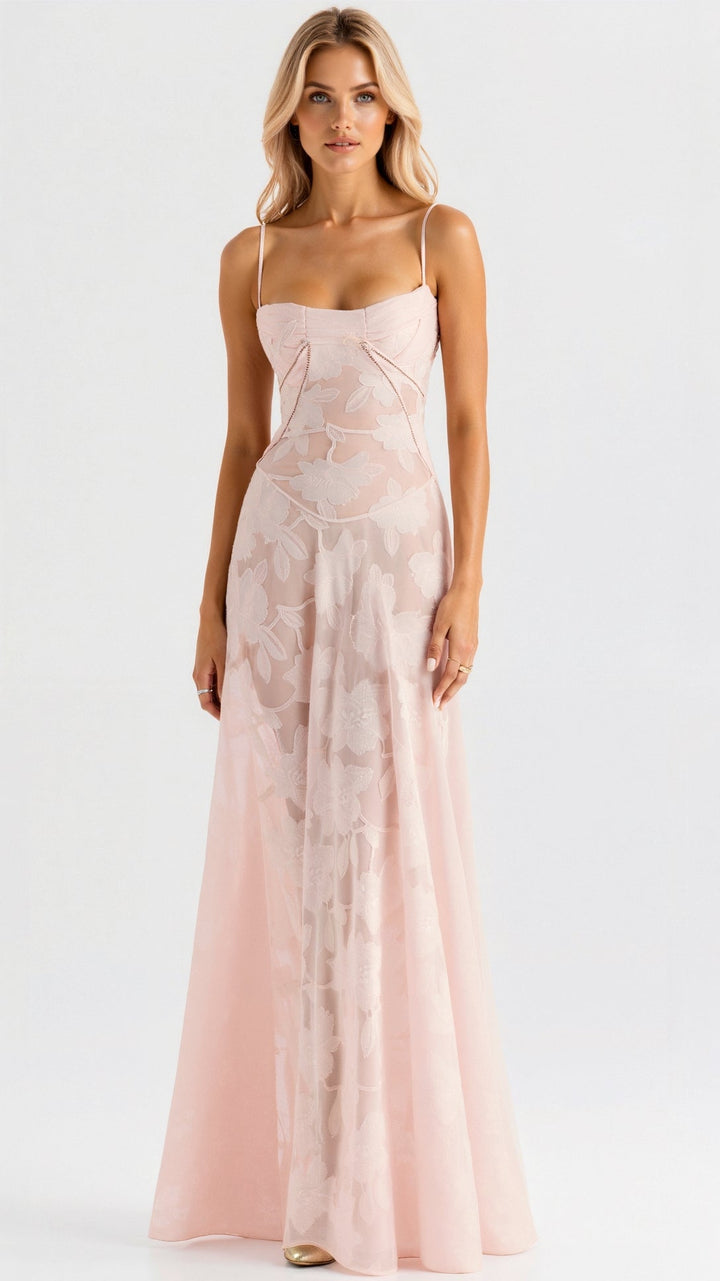 Lauren | Stylish Floral Bustier Maxi Dress