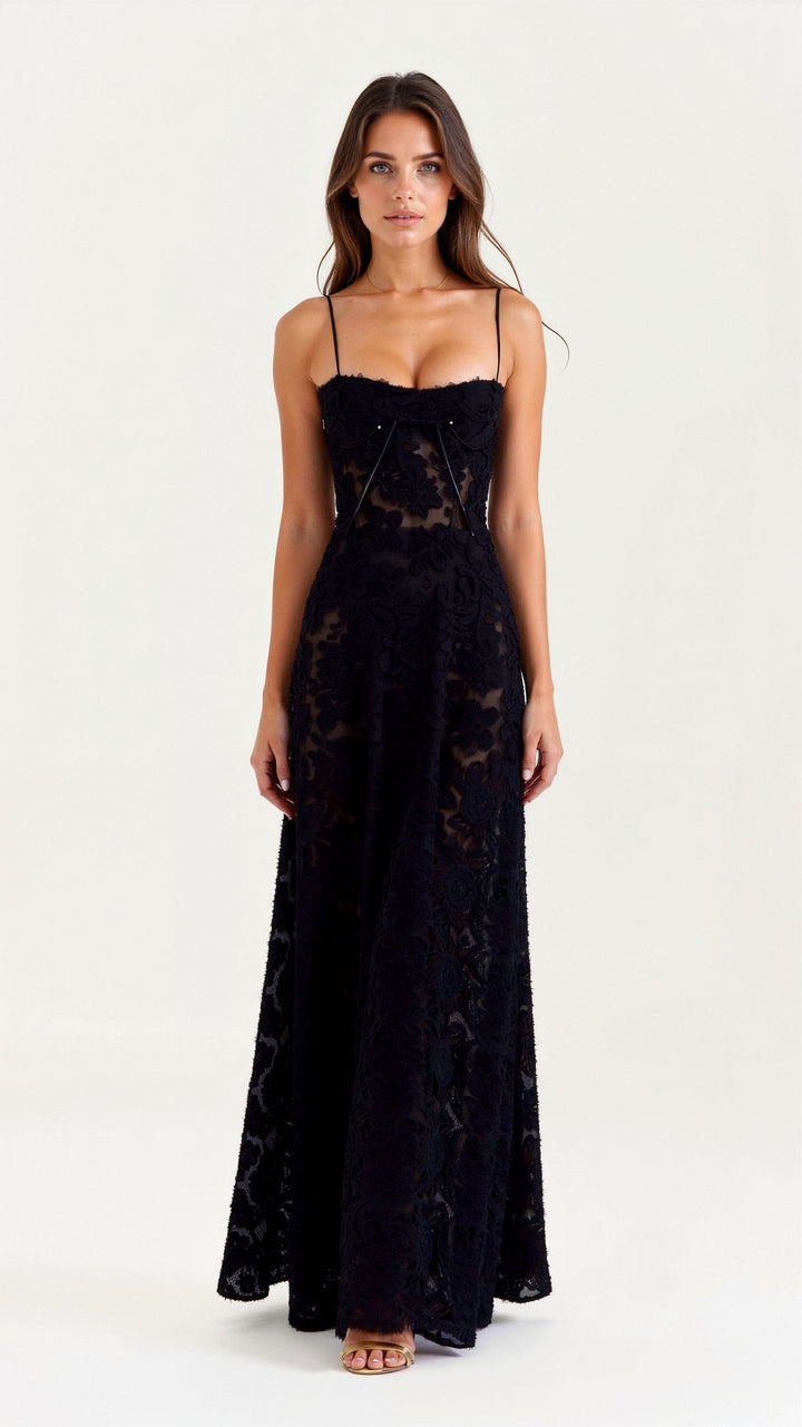 Lauren | Stylish Floral Bustier Maxi Dress