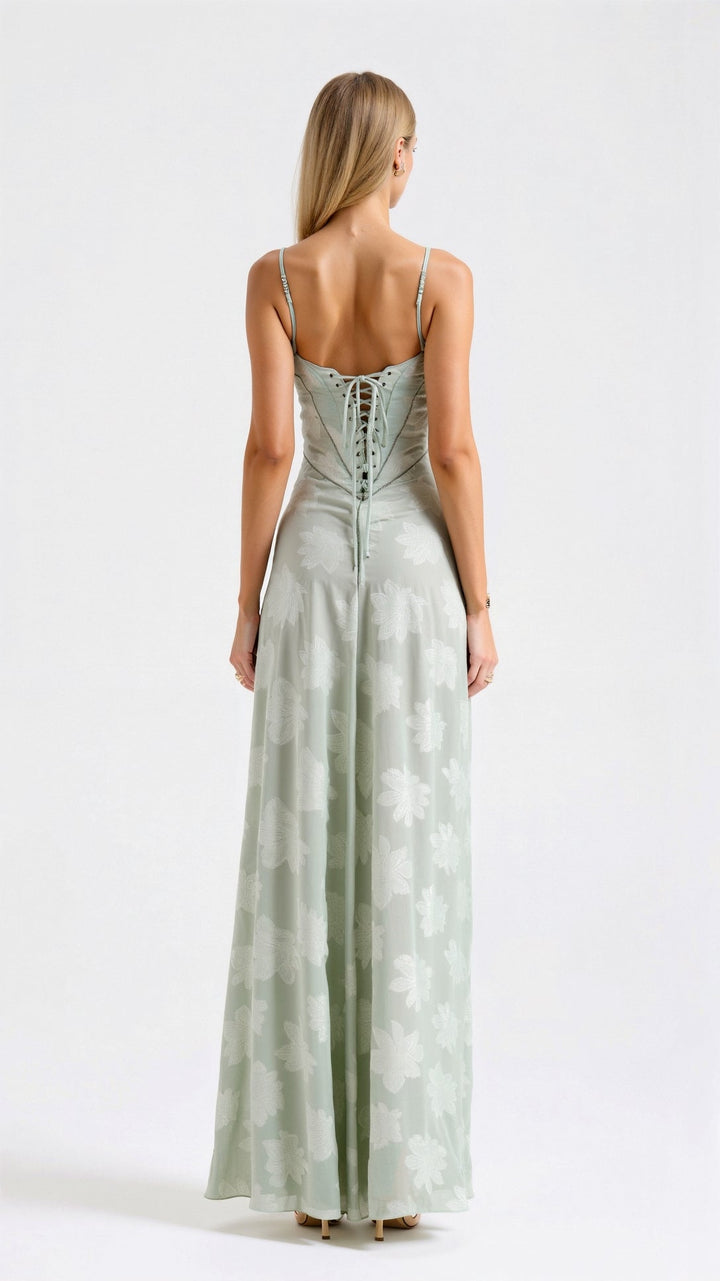Lauren | Stylish Floral Bustier Maxi Dress