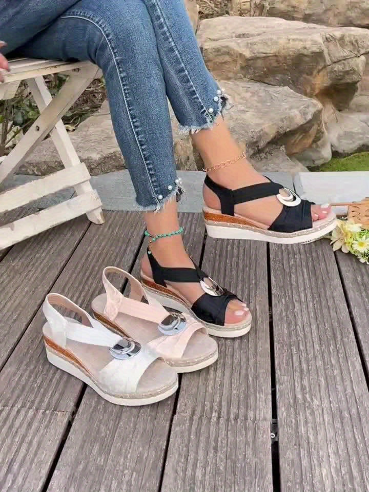 Arianna | Braided Rope Platform Sandals