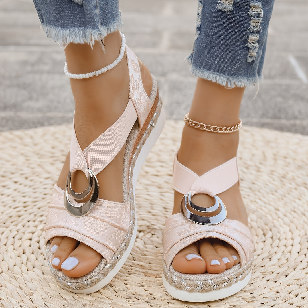 Arianna | Braided Rope Platform Sandals