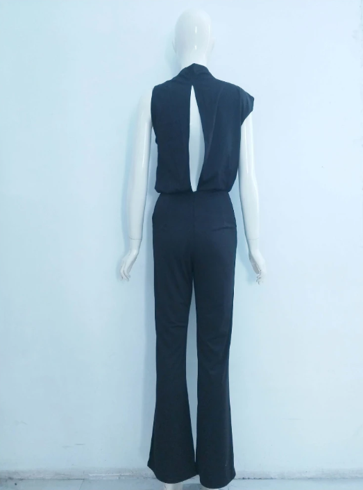 Maisy | Elegant Sleeveless Draped Wide-Leg Jumpsuit