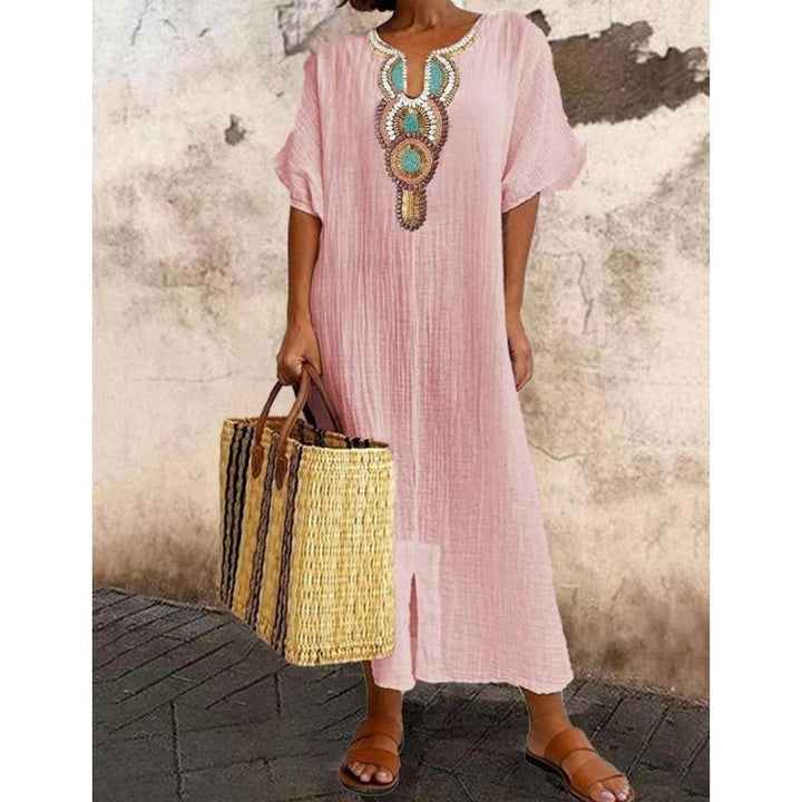Evelyn | Relaxed Embroidered Midi Dress
