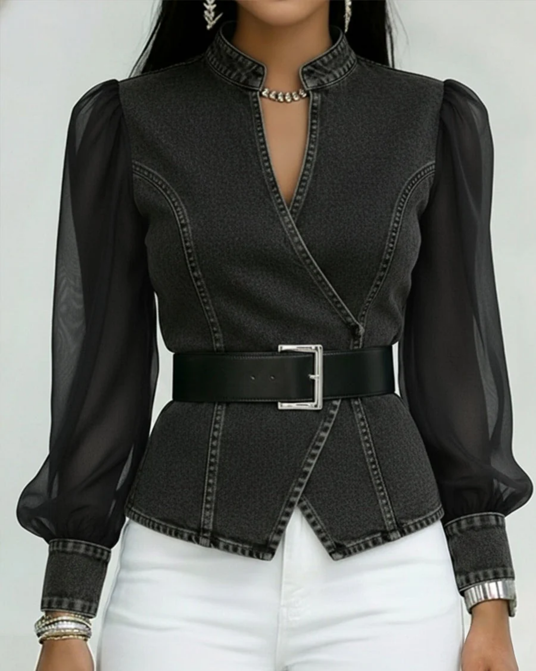 Bernadette | Belted Statement Top