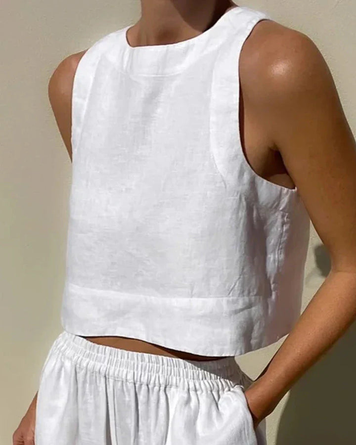 Sabina | Casual Sleeveless Capri Pants Set