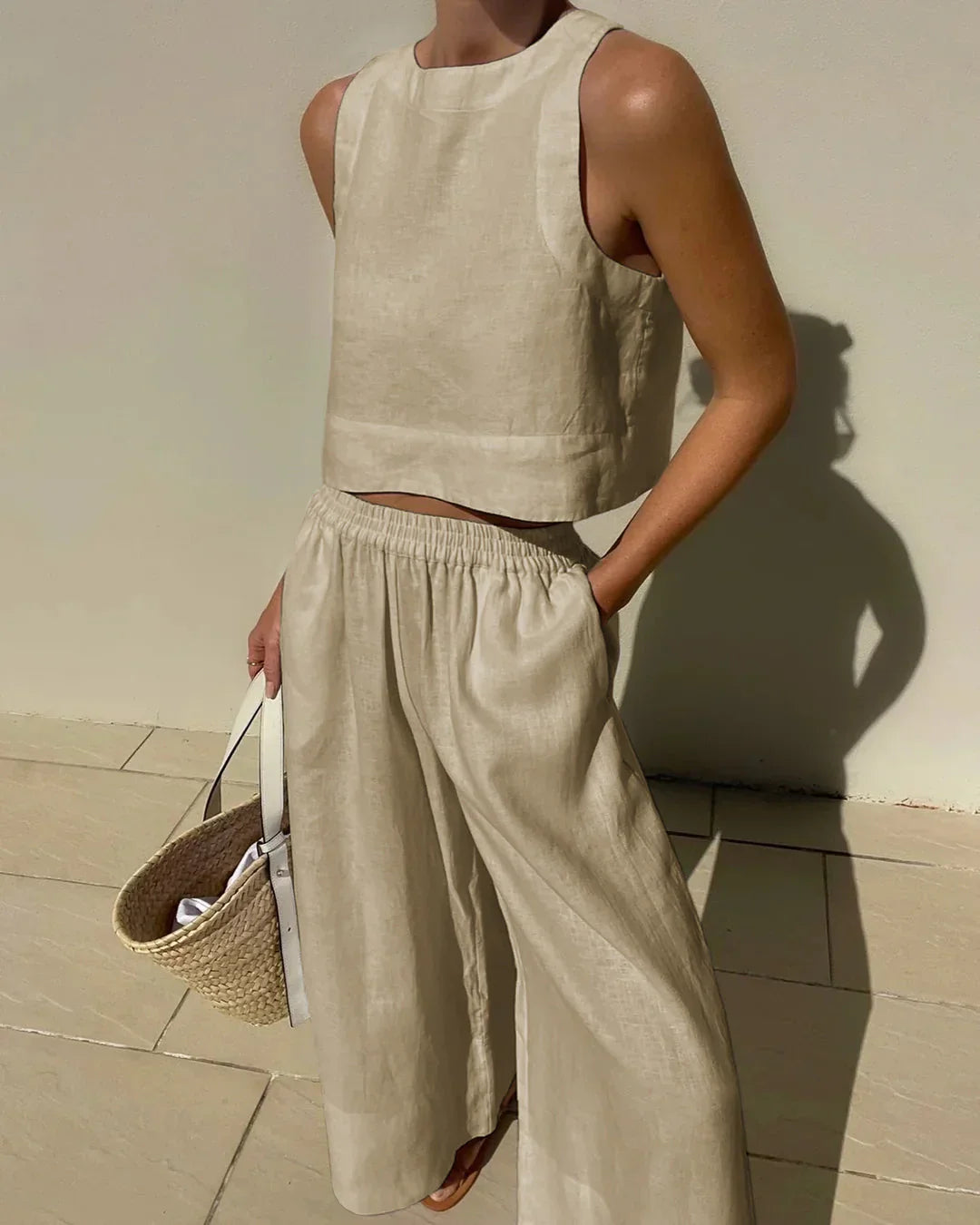 Sabina | Casual Sleeveless Capri Pants Set