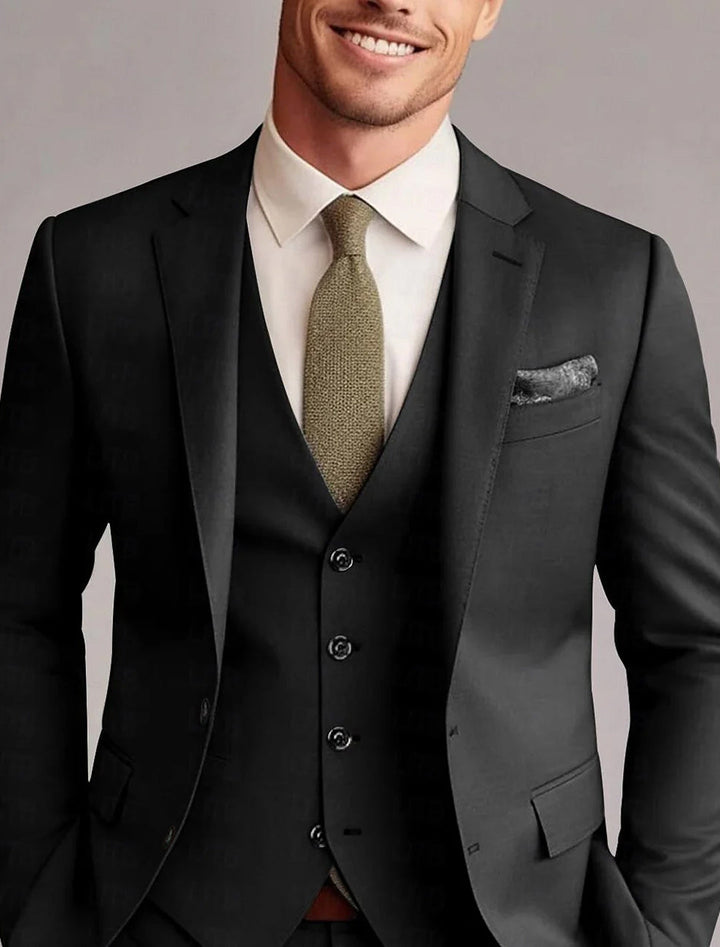 Morgan | Classic Tailored 3 Pieces Solid Suit