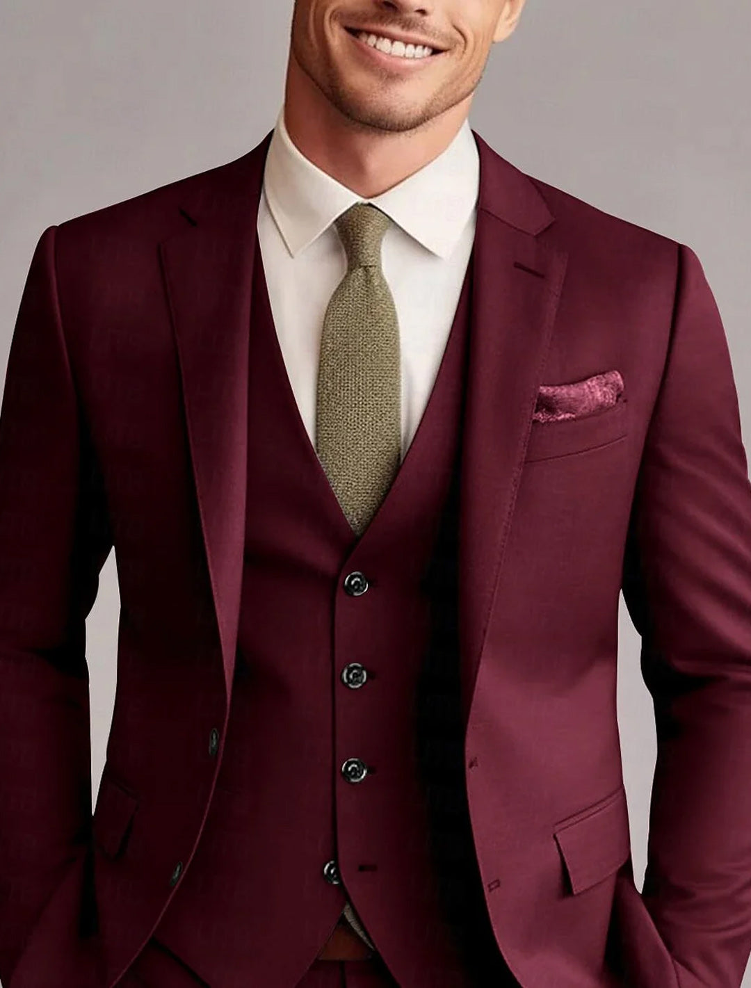 Morgan | Classic Tailored 3 Pieces Solid Suit