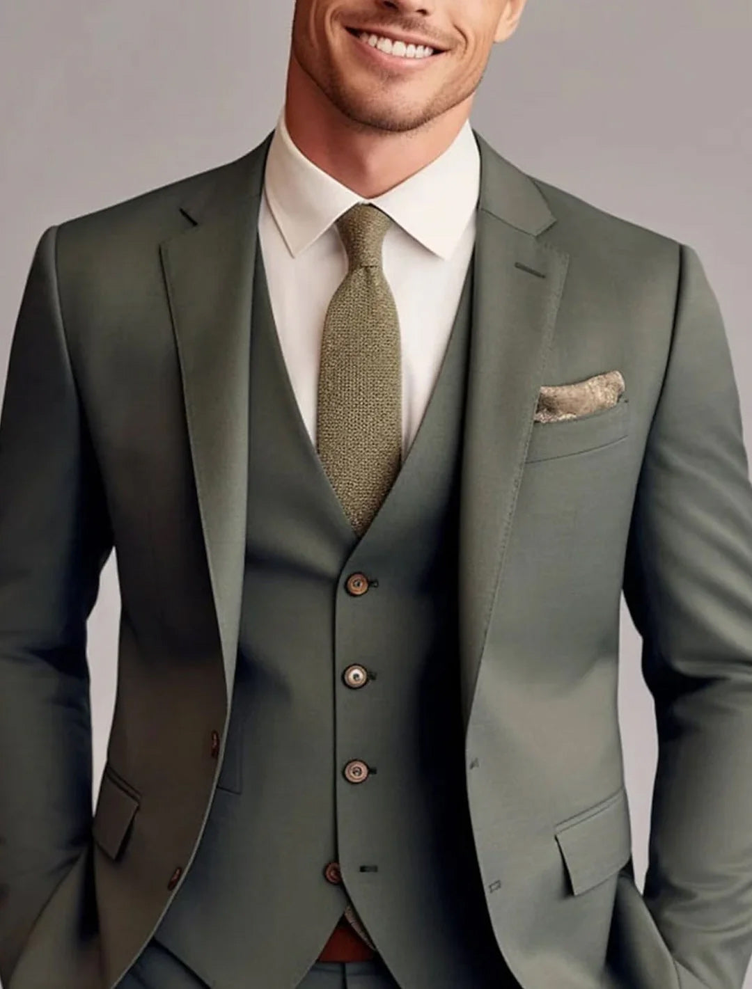 Morgan | Classic Tailored 3 Pieces Solid Suit