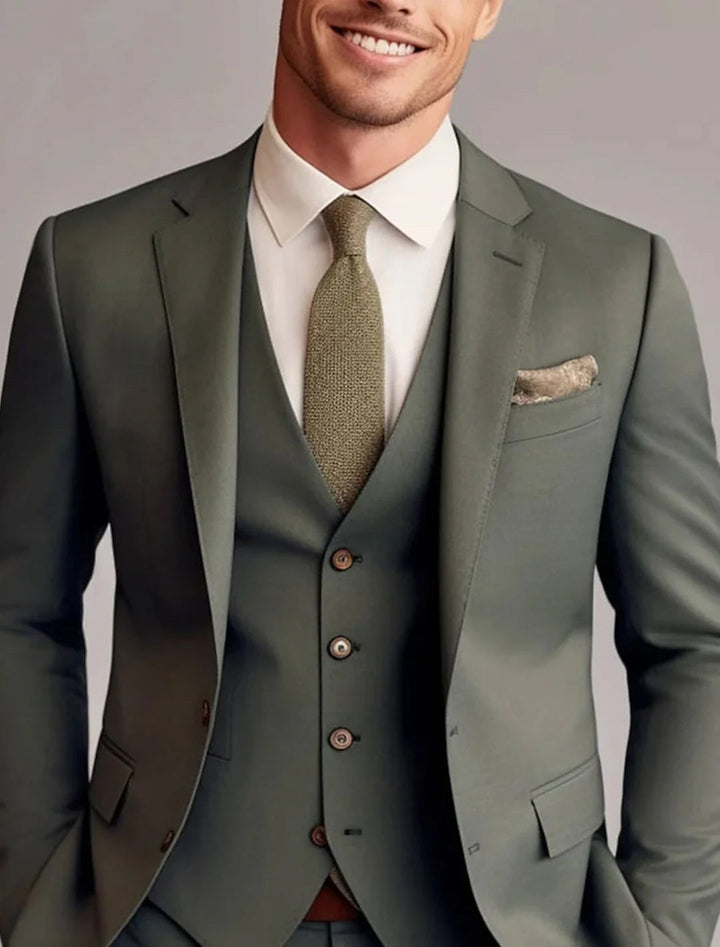 Morgan | Classic Tailored 3 Pieces Solid Suit