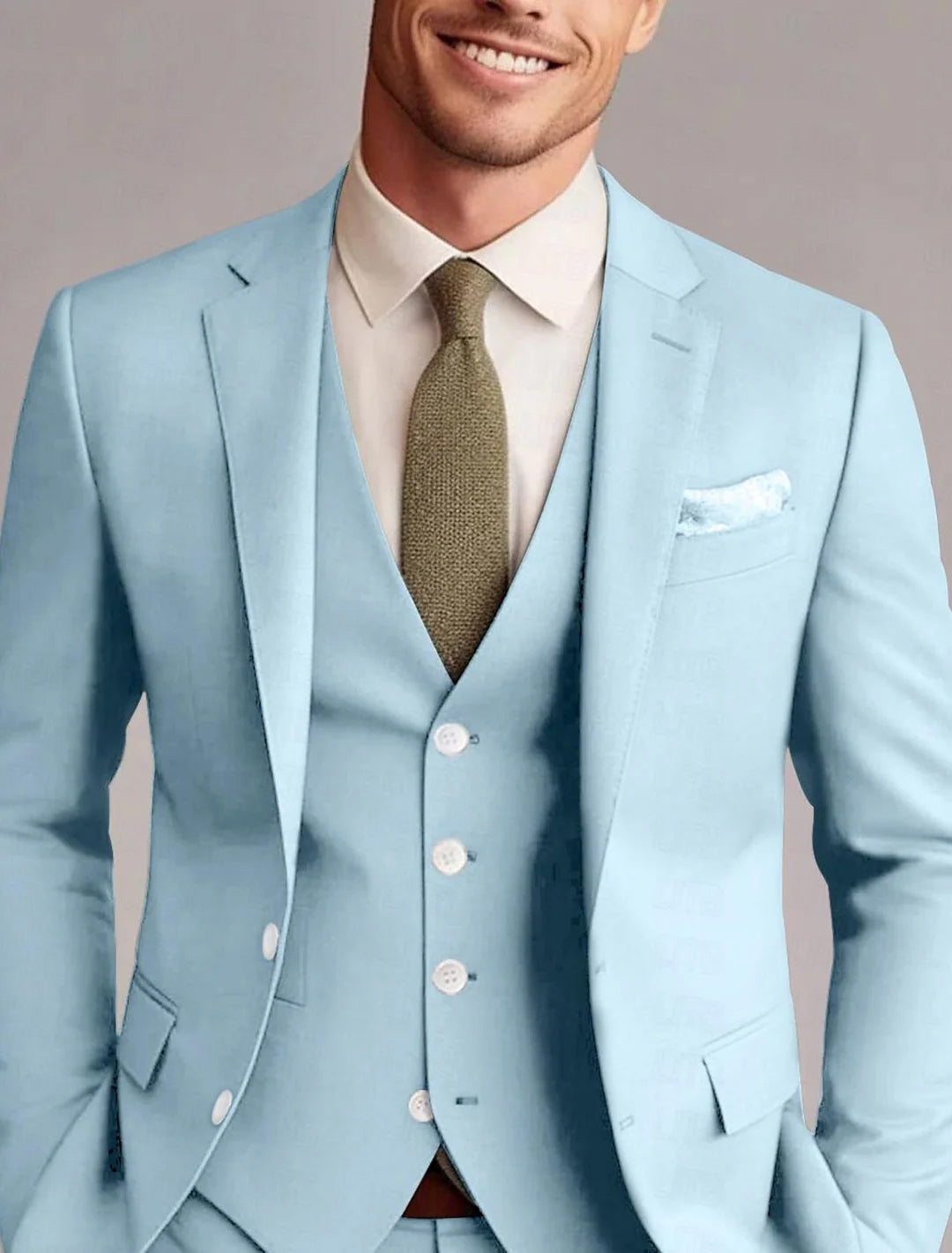Morgan | Classic Tailored 3 Pieces Solid Suit