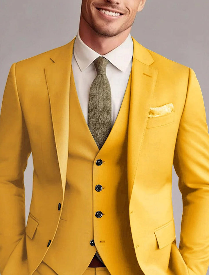 Morgan | Classic Tailored 3 Pieces Solid Suit