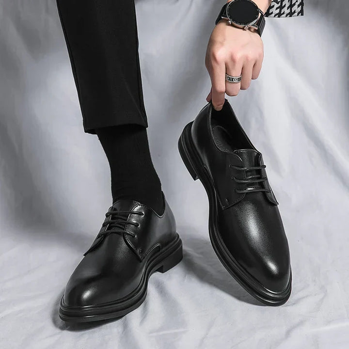 Percival | Polished Lace-Up Derby Shoes