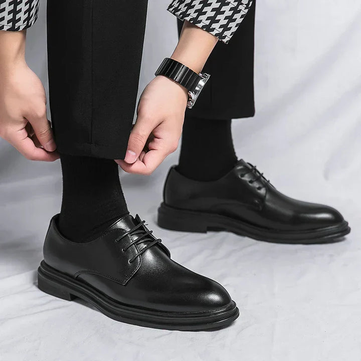 Percival | Polished Lace-Up Derby Shoes