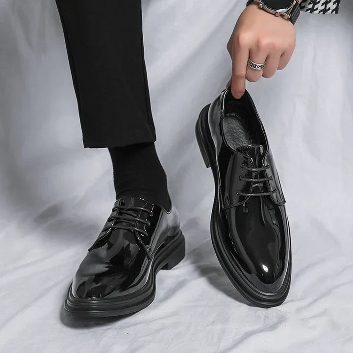 Percival | Polished Lace-Up Derby Shoes