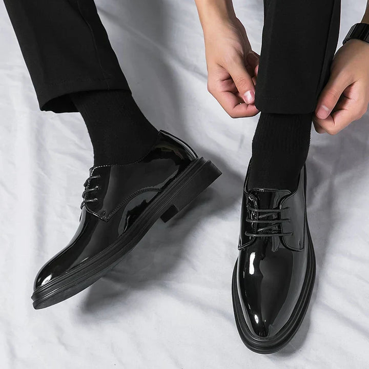Percival | Polished Lace-Up Derby Shoes