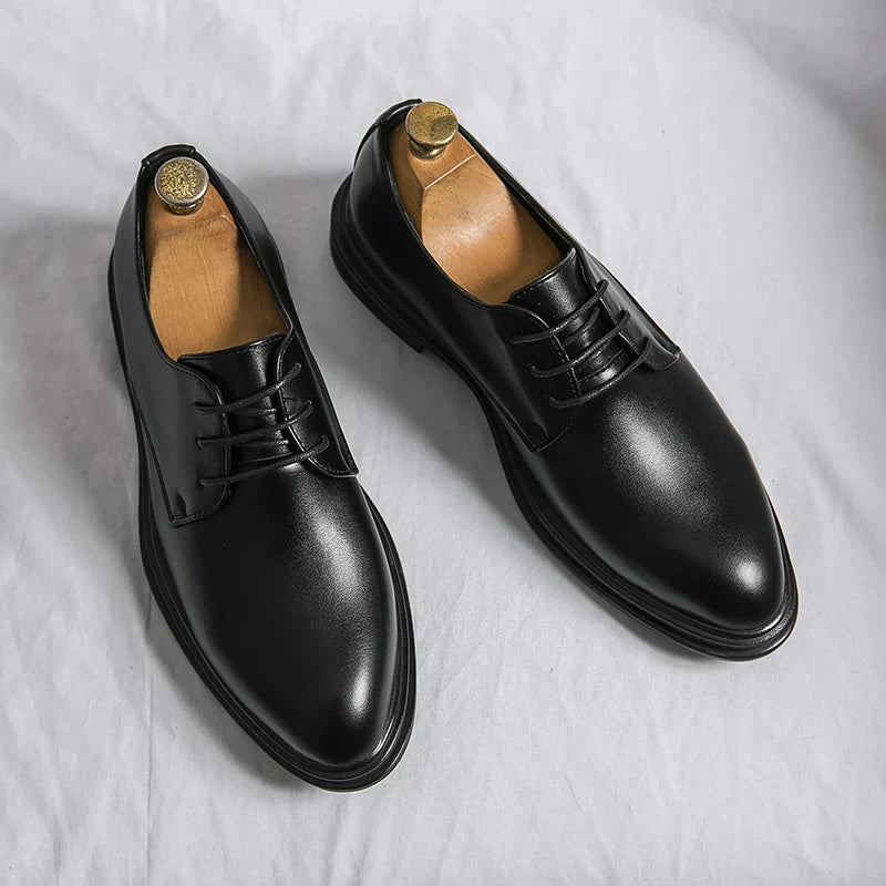Percival | Polished Lace-Up Derby Shoes