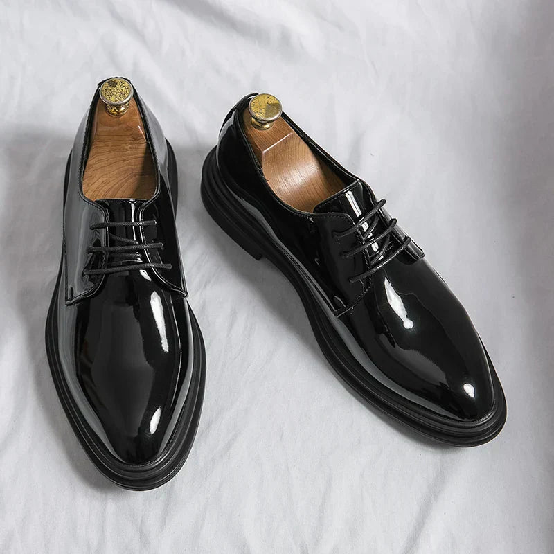 Percival | Polished Lace-Up Derby Shoes