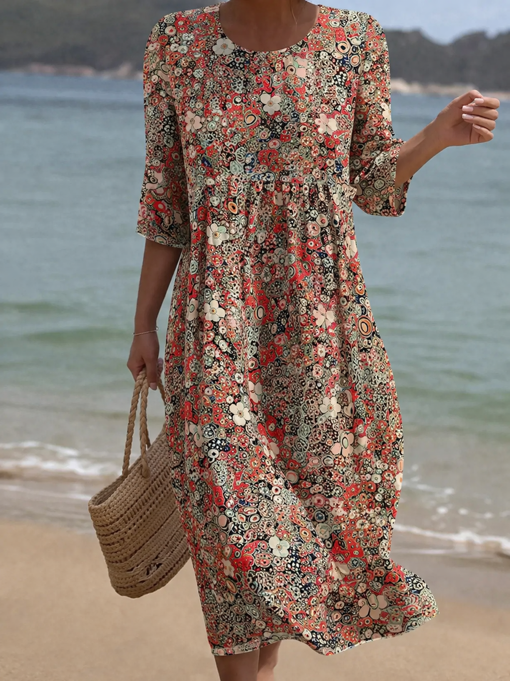 Queenie | Classic Printed Summer Dress
