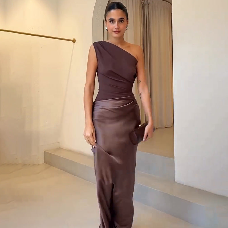 Isabella | Elegant One Sleeve Maxi Dress