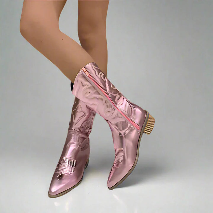 Delia | Western-Inspired Mid-Calf Boots
