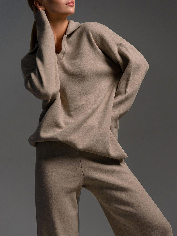 Serena | Relaxed Collared Two-Piece Set