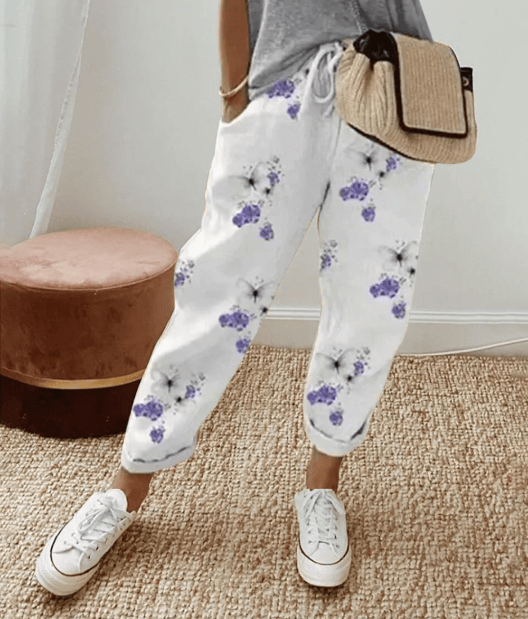 Leonda | Casual Everyday Printed Lace Pants
