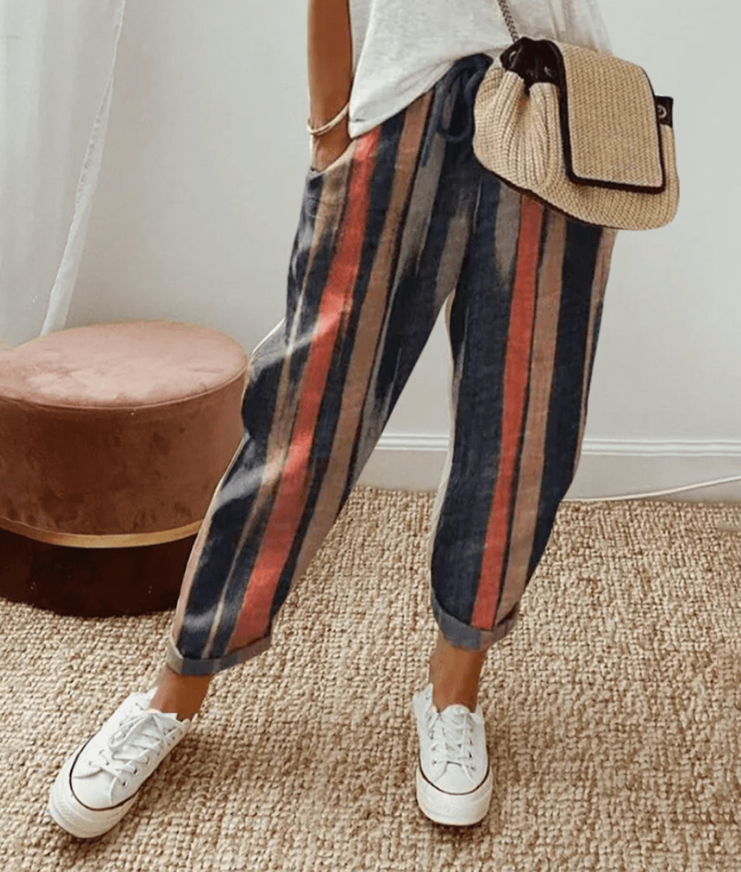 Leonda | Casual Everyday Printed Lace Pants