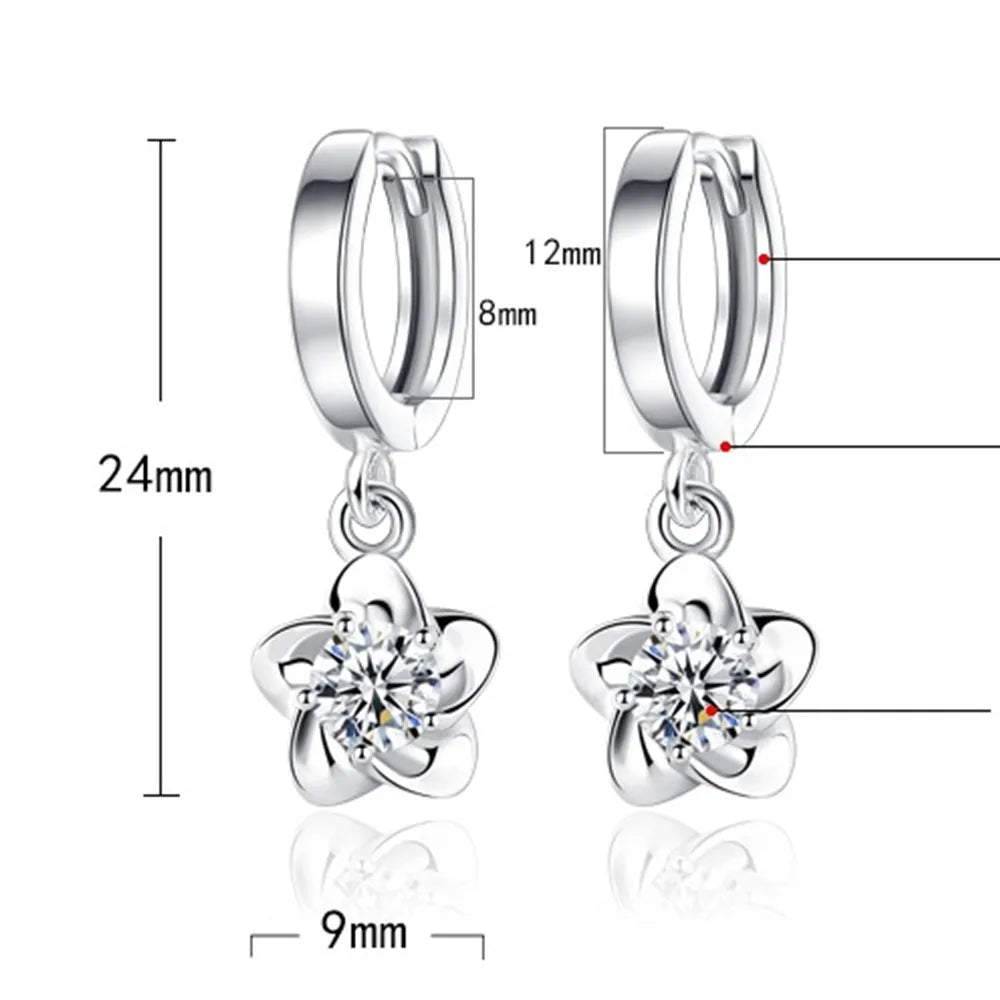 Miriam | Sparkling Floral Drop Earrings