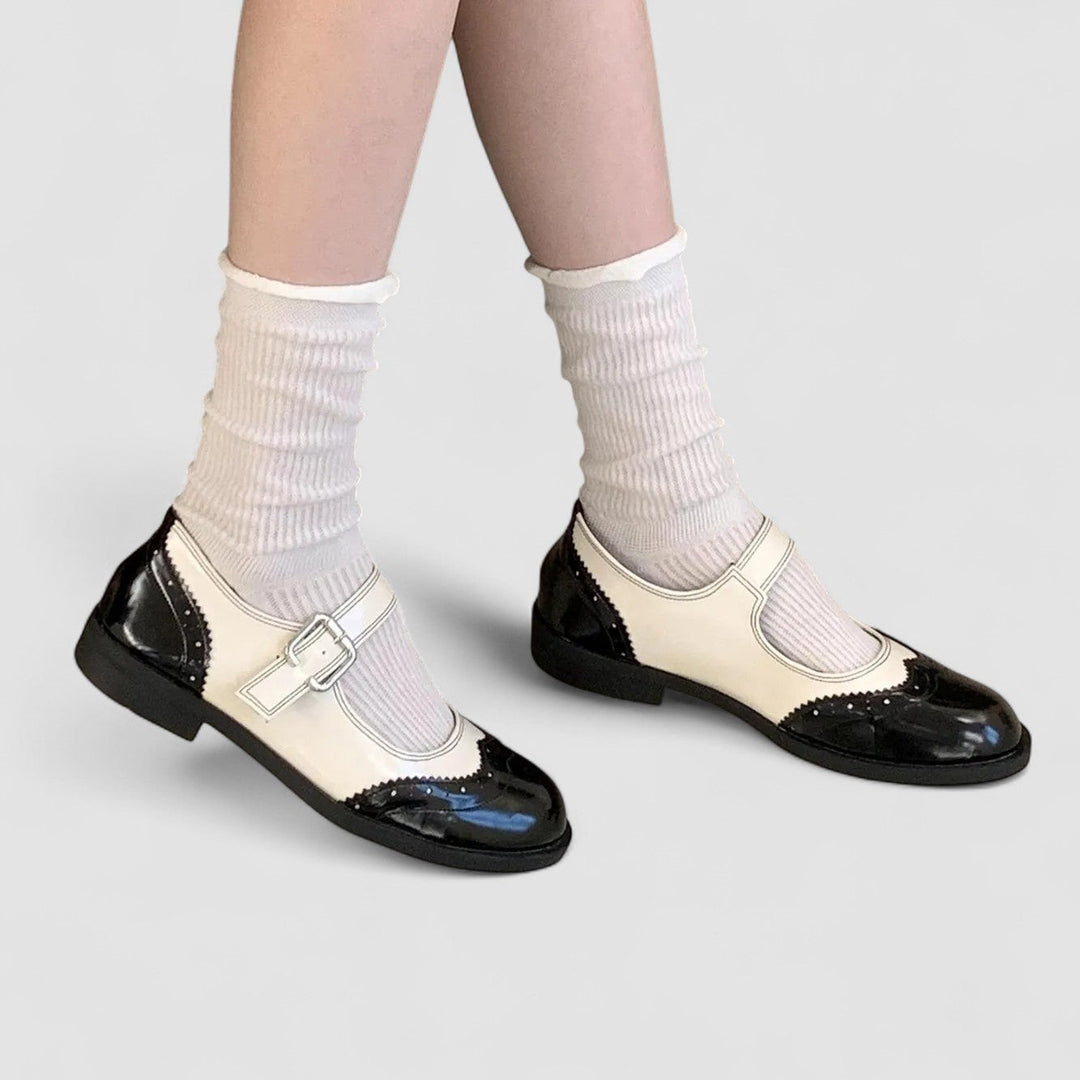 Gemma | Two-Tone Classic Mary Jane Patent Shoes